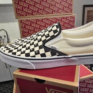 VANS Classic Slip-On Rhinestone Shoes Checkerboard VN000D6YCJKK Mens Sz 10 US